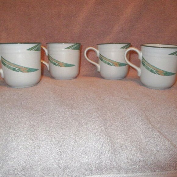 VTG Set Of 4 Noritake NEW WEST Stoneware MUGS Cups 8696 DISCONTINUED Japan LOT - Picture 1 of 8